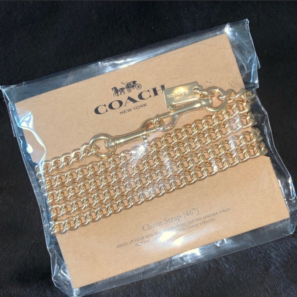 NEW! COACH Chain Bag Strap, Goldtone, NEW WITH TAGS! FABULOUS! NWT - Picture 9 of 14